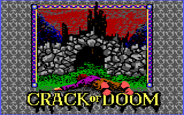 Title screen of The Crack of Doom