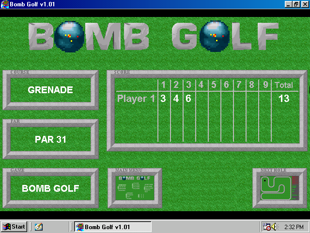 Gameplay of Bomb Golf