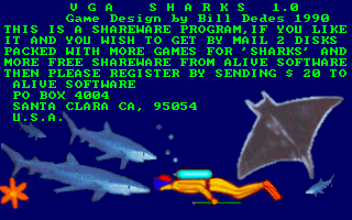 Title screen of VGA Sharks