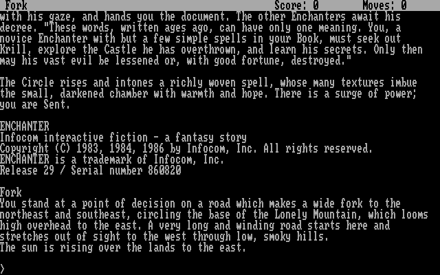 Title screen of Enchanter
