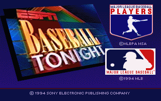 Title screen of ESPN Baseball Tonight