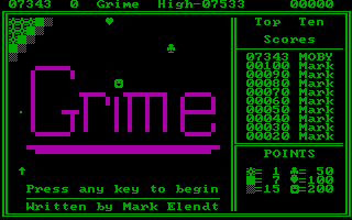Title screen of Grime