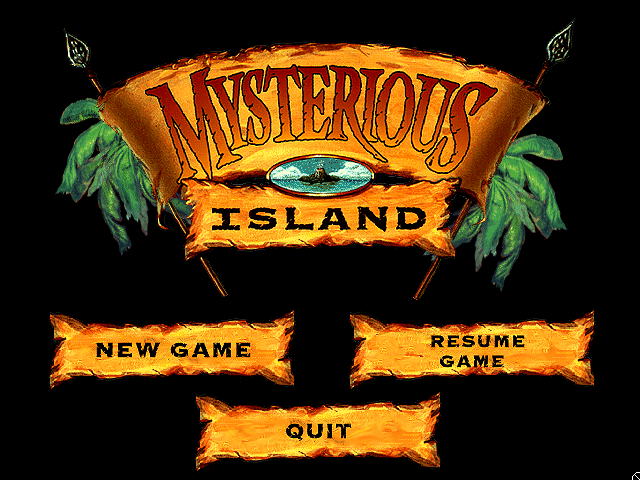 Title screen of Mysterious Island: A Race Against Time and Hot Lava