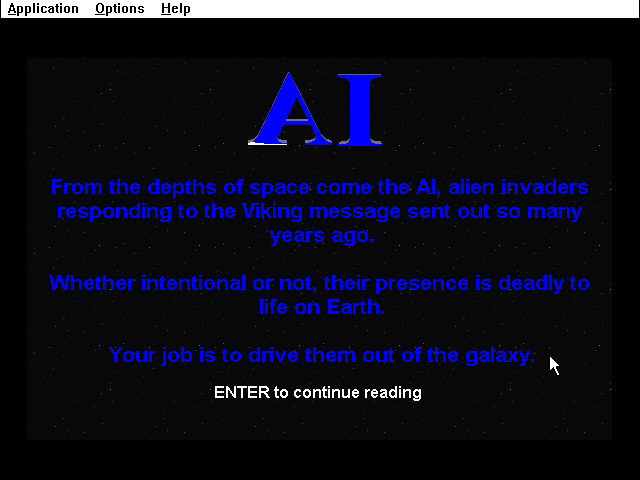 Title screen of AI v2