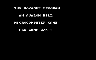 Title screen of Voyager I: Sabotage of the Robot Ship
