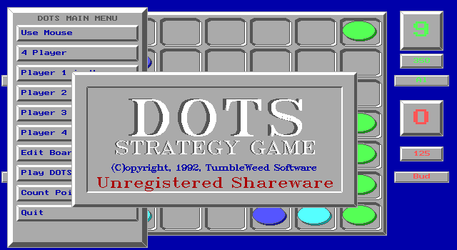 Title screen of Dots