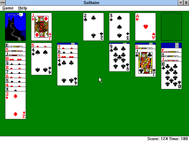 Gameplay of Microsoft Solitaire