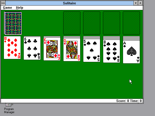 Title screen of Microsoft Solitaire