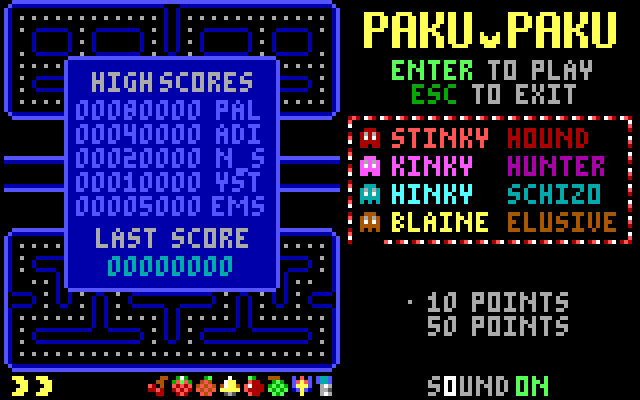 Title screen of Paku Paku