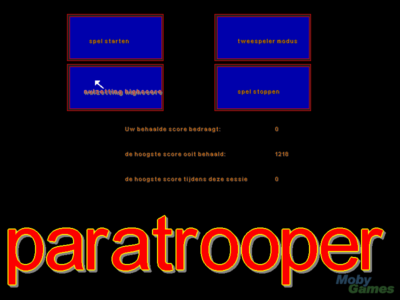 Title screen of Paratrooper II