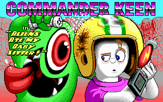 Title screen of Commander Keen 6: Aliens Ate My Baby Sitter!