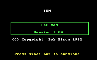 Title screen of Pac-Man (1982)