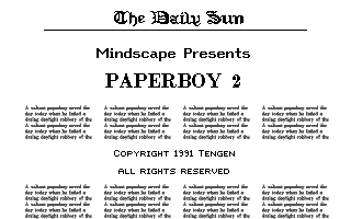Title screen of Paperboy 2