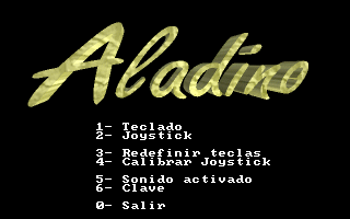 Title screen of Aladino