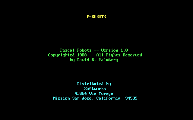 Title screen of P-Robots