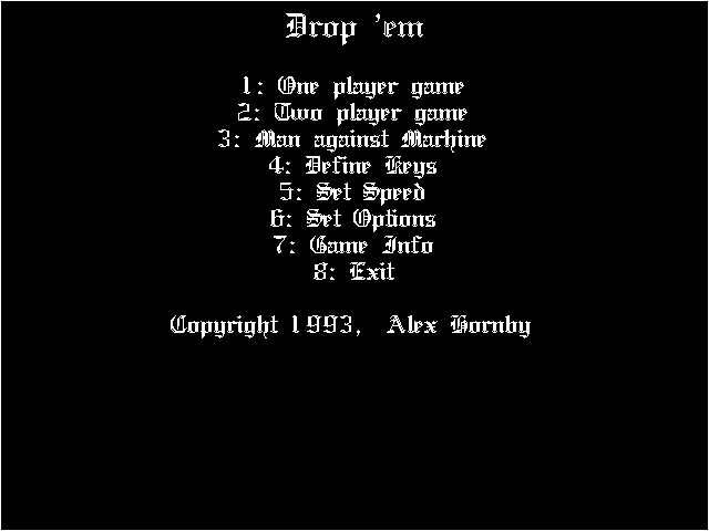 Title screen of Drop 'Em