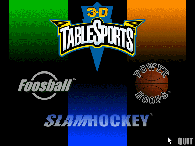 Title screen of 3-D TableSports