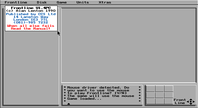 Title screen of Frontline