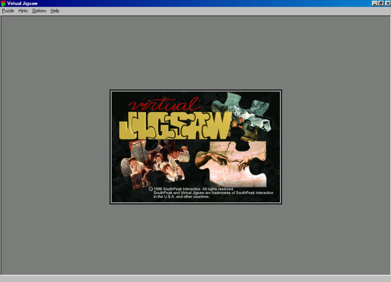 Title screen of Virtual Jigsaw: Master Pieces