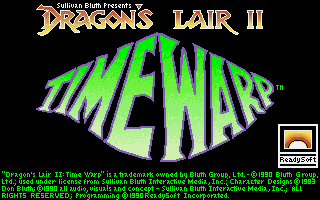 Title screen of Dragon's Lair II: Time Warp