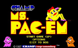Title screen of CHAMP Ms. Pac-em
