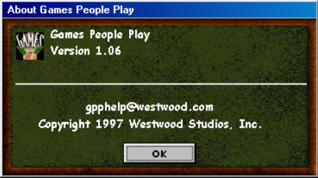 Title screen of Games People Play: Hearts, Spades & Euchre