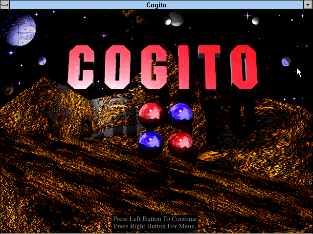 Title screen of Cogito