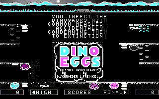 Title screen of Dino Eggs