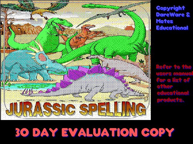 Title screen of Jurassic Spelling