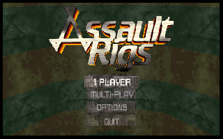 Title screen of Assault Rigs