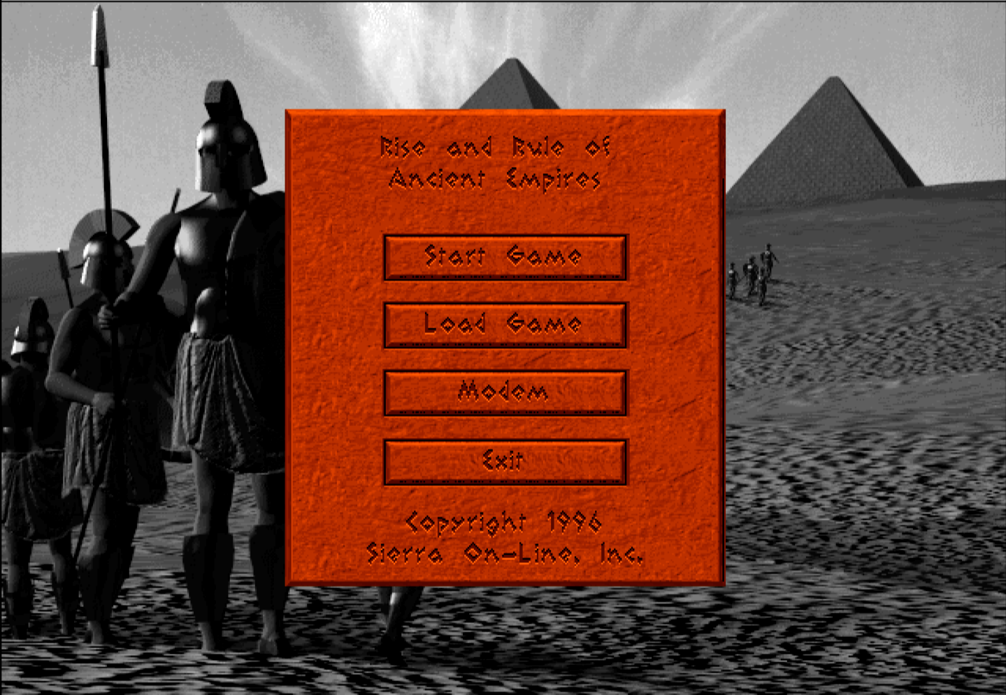 Title screen of The Rise & Rule of Ancient Empires