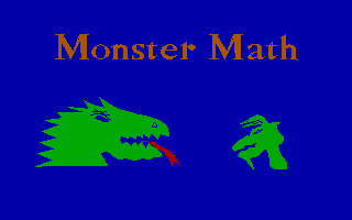 Title screen of Monster Math