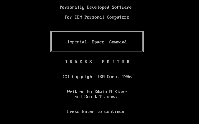Title screen of Imperial Space Command