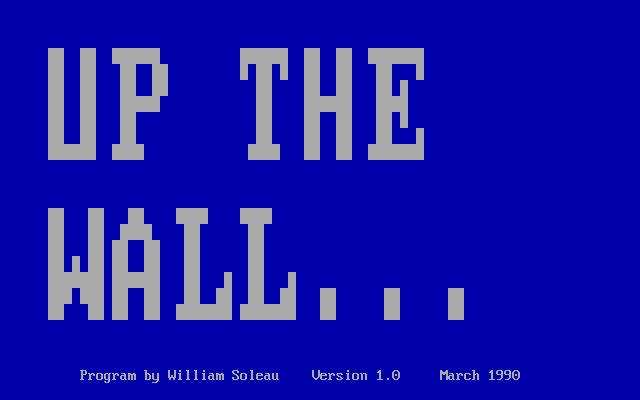 Title screen of Up The Wall