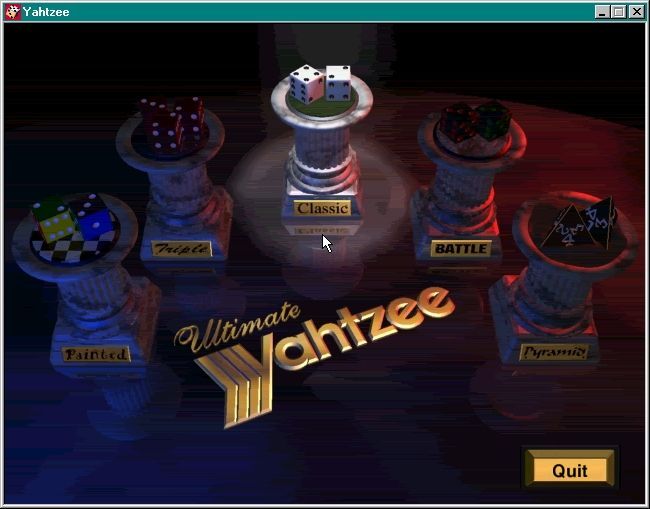 Title screen of Ultimate Yahtzee