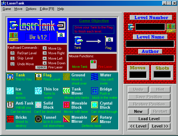 Title screen of LaserTank