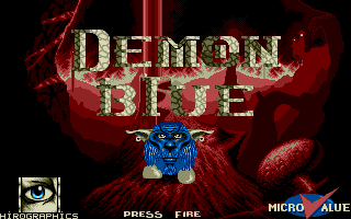 Title screen of Demon Blue