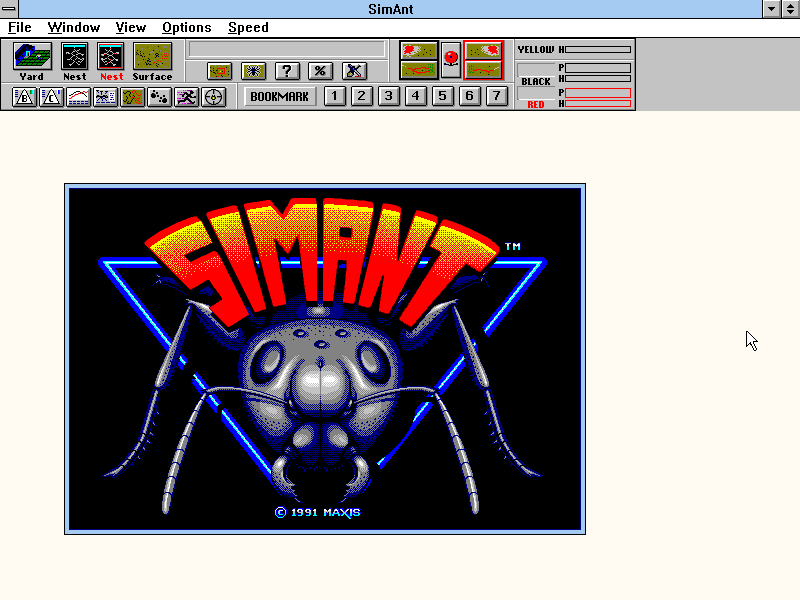 Title screen of SimAnt: The Electronic Ant Colony