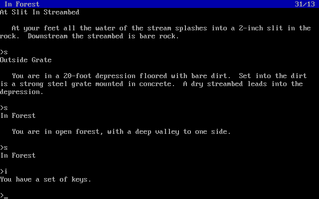 Gameplay of Colossal Cave Revisited
