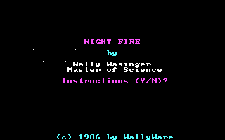 Title screen of Night Fire