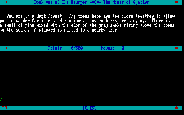 Title screen of The Usurper: The Mines Of Qyntárr