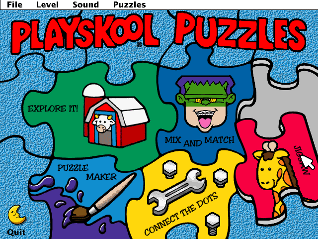 Title screen of Playskool Puzzles