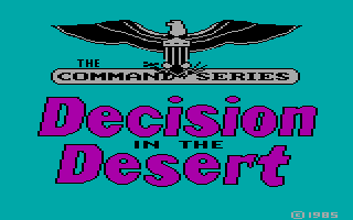 Title screen of Decision in the Desert