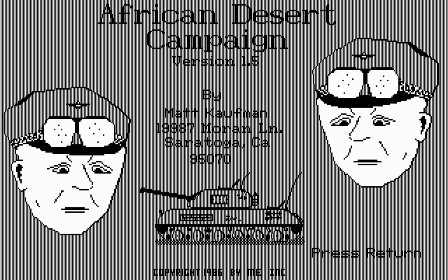 Title screen of African Desert Campaign