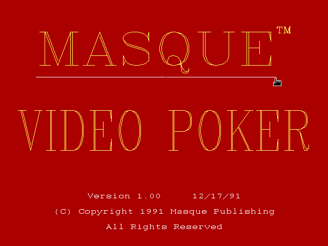 Title screen of Masque Video Poker