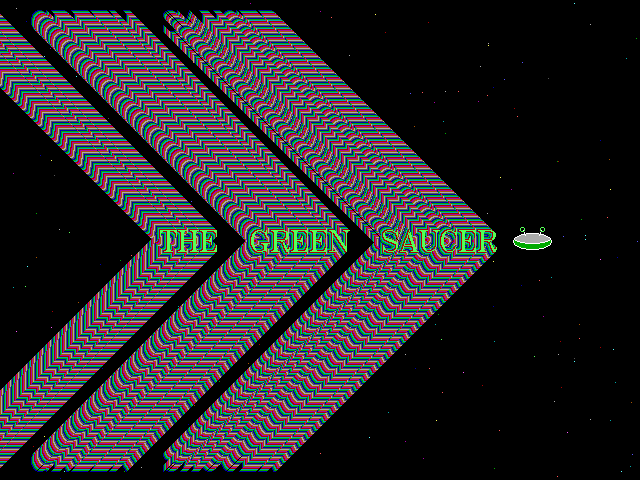 Title screen of The Green Saucer