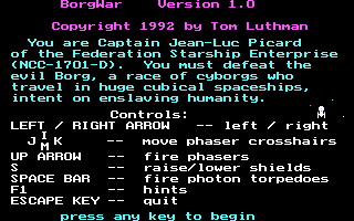 Title screen of BorgWar