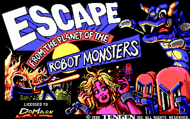 Title screen of Escape from the Planet of the Robot Monsters