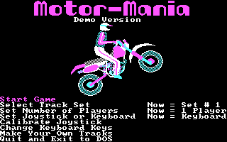 Title screen of Motor-Mania
