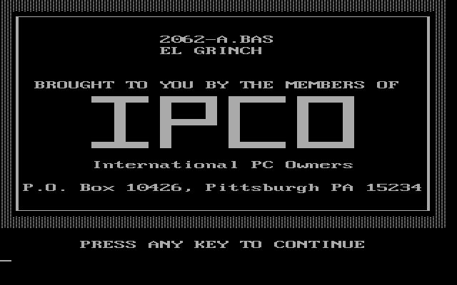 Title screen of El Grinch